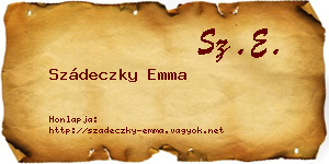 Szádeczky Emma névjegykártya