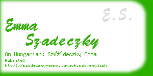 emma szadeczky business card